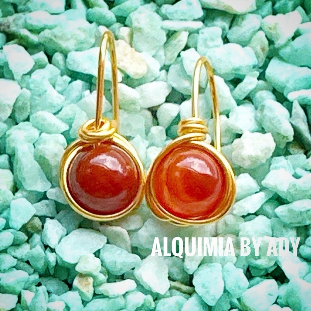 Reddish-Brown Bead Drop Earrings • Grounded Elegance - Picture 11 of 12